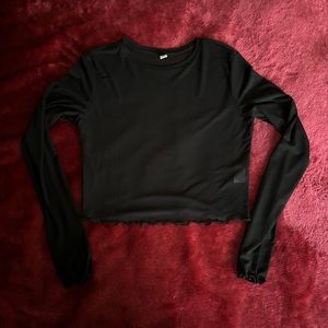 Cropped Mesh Long Sleeve